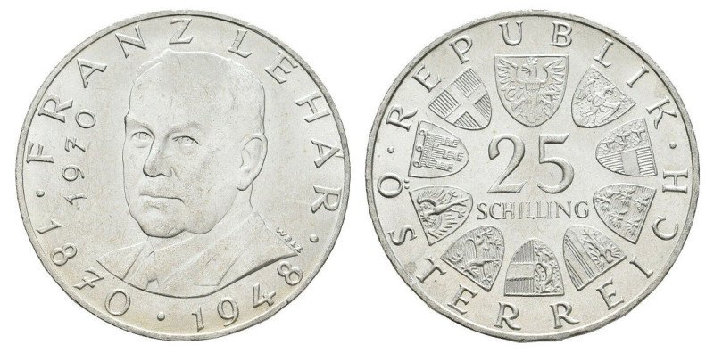 25 Schilling AR
Austria, Franz Lehar, 1970 Silver 800/1000
30 mm, 13 g