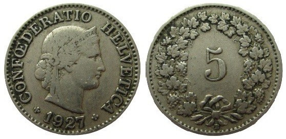 5 Centimes
Switzerland, 1927