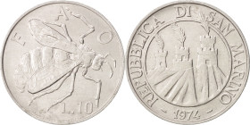10 Lire AL
San Marino, F.A.O., 1974
23 mm, 1,60 g
KM# 33