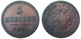 1 Kreuzer
Austria, 1851