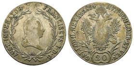 20 Kreutzer AR
Franz II, 1824, Vienna
23 mm, 6,64 g