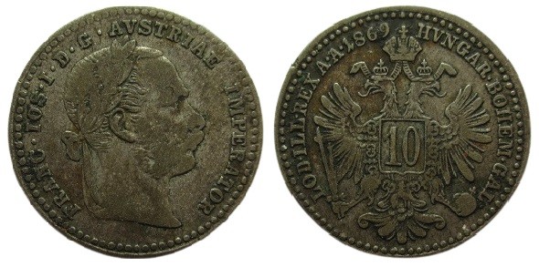 10 Kreuzer AR
Austria, Franz Joseph, 1872