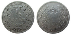 ½ Mark AR
Germany, A, 1905
20 mm, 2,75 g