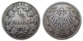 ½ Mark AR
Germany, A, 1906
20 mm, 2,75 g