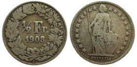½ Franken
Switzerland, 1908, Silver 835/1000