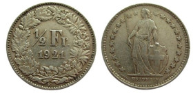 ½ Franken
Switzerland, 1921, Silver 835/1000
