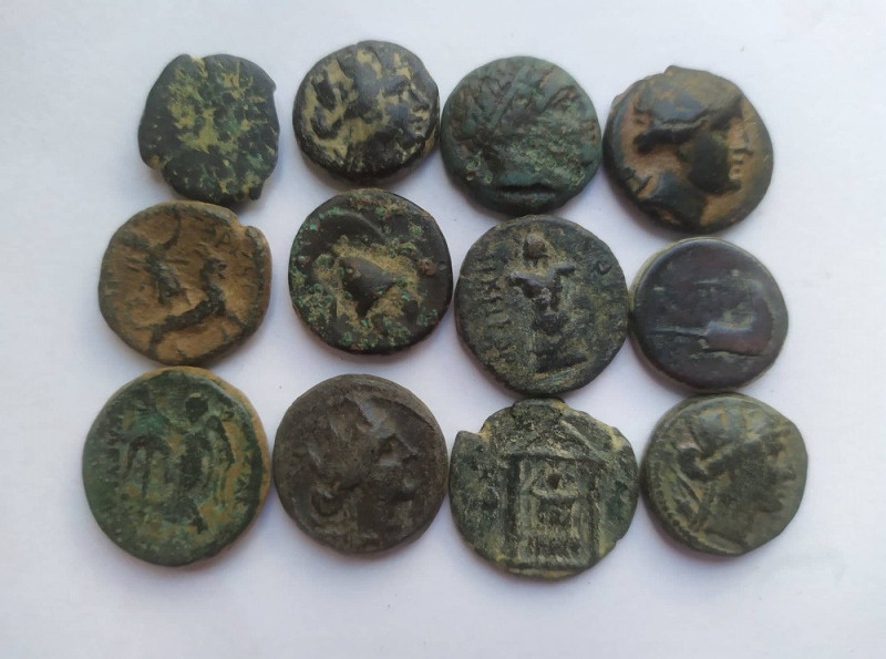 Lot of 12 Greek Coins