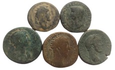 Lot of 5 Roman Coins (As, Sesterz)