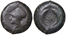 SICILIA Siracusa - Dracma (425-IV a.C.) Testa elmata di Atena a s. - Due delfini intorno a stella - S.ANS 454 AE (g 31,37)
BB