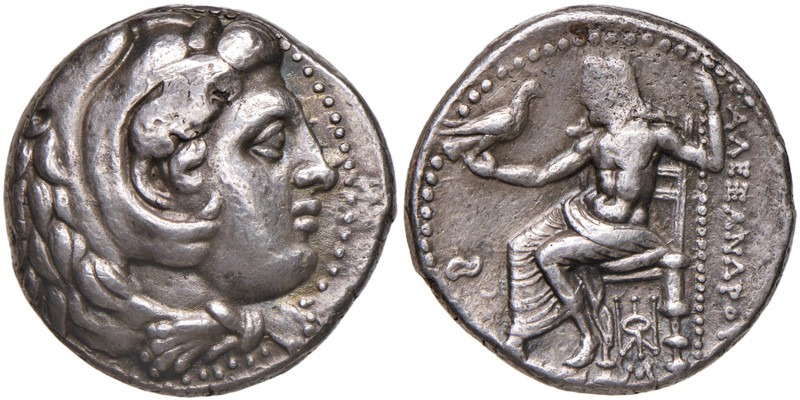 MACEDONIA Alessandro III (336-323 a.C.) Tetradramma (Anfipoli) Testa avvolta in ...