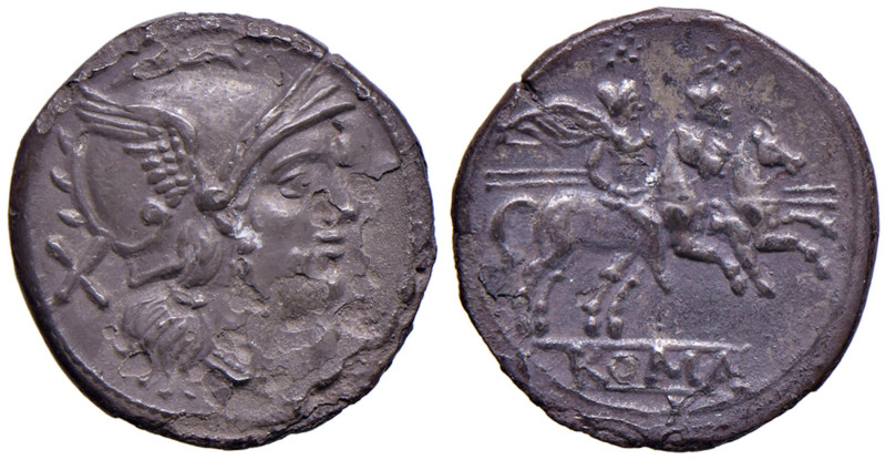 Repubblica - Anonime - Denario (211-170 a.C.) Testa di Roma a d. - R/ I Dioscuri...