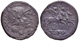 Repubblica - Anonime - Denario (211-170 a.C.) Testa di Roma a d. - R/ I Dioscuri a cavallo a d., sotto, ROMA in rilievo - B. 2; Cr. 44/5 AG (g 3,74) C...