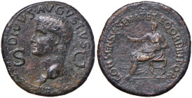 Augusto (27 a.C.-14 d.C.) Dupondio - Testa a s - R/ Augusto seduto a s. - RIC (Caligola) 56 AE (g 14,87) Leggeri ritocchi
BB