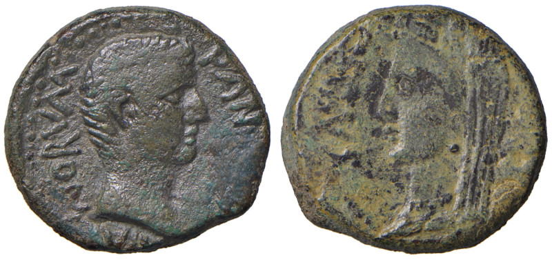 Tiberio (14-37) AE (Panormus in Sicilia) - Testa a d. - R/ Busto velato a s. di ...