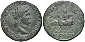 Nerone (54-68) Sesterzio (Lugdunum) Busto laureato a d. - R/ Nerone a cavallo a d. - cfr. RIC 396 AE (g 26,78) Campi puliti
qSPL