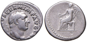 Vitellio (69) Denario - Testa a d. - R/ la Vittoria seduta a s. - RIC 71 AG (g 3,31) R Ex Artemide Aste Collections of an english gentleman lotto 166...
