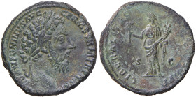 Marc'Aurelio (161-180) Sesterzio - Busto laureato a d. - R/ la Liberitas stante a s. - RIC 1147 AE (g 26,99)
qSPL