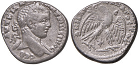 Elagabalo (218-222) Tetradramma di Antiochia, Seleucis e Pieria - Testa laureata a d. - R/ Aquila stante - MI (g 13,71) Ex CNG e485, lotto 298
BB+