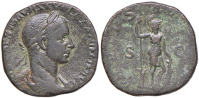 Alessandro Severo (222-235) Sesterzio - Busto laureato a d. - R/ la Virtù stante a d. - RIC 623 AE (g 18,20)
MB