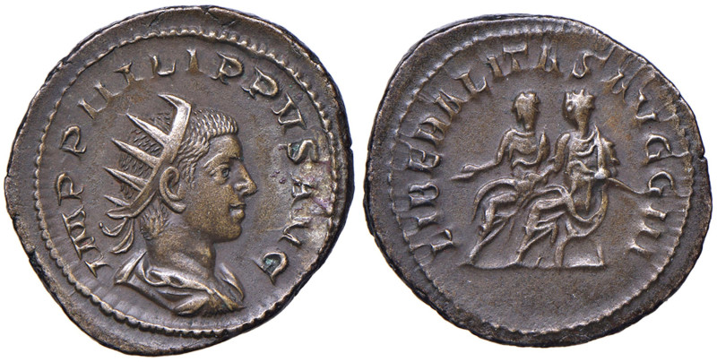 Filippo II (247-249) Antoniniano - Busto drappeggiato e radiato a d. - R/ Filipp...