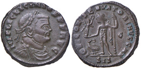 Licinio I (308-324) Follis (Siscia) - Busto laureato e drappeggiato a d. - R/ Giove stante a s. - RIC 234a AE (g 3,50)
qSPL
