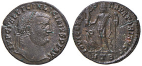 Licinio I (308-324) Follis ridotto (Heraclea) - Testa laureata a d. - R/ Giove a s. con Vittoriola - AE (g 3,01) Frattura di tondello
SPL