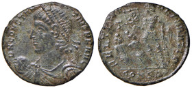 Costanzo II (337-360) Maiorina (Costantinopoli) - Busto diademato a s. - R/ L'imperatore stante a s. - C. 14 AE (g 3,45)
BB
