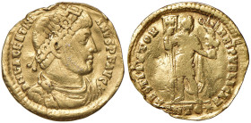 Valentiniano I (364-375) Solido (Antiochia) - Busto diademato e drappeggiato a d. - R/ Valentiniano stante a d. - RIC 2b AU (g 4,05) Da gioielleria
q...