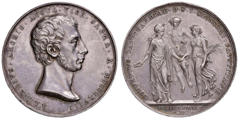 MILANO Francesco I (1815-1835) Medaglia 1818 ingresso a Milano - Opus: Manfredin...