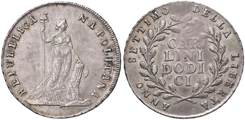 NAPOLI Repubblica Napoletana (1799) Piastra A. VII - Nomisma 624 AG (g 27,57)
q...