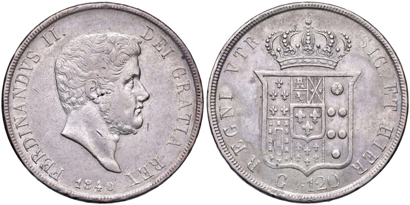 NAPOLI Ferdinando II (1830-1859) Piastra 1840 - Nomisma 942 AG (g 27,54) Segni a...