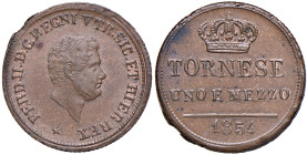 NAPOLI Ferdinando II (1830-1859) Tornese e mezzo 1854 - Nomisma 1230 CU (g 4,74) Bell’esemplare in rame rosso
SPL+