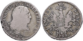 PALERMO Ferdinando III (1759-1816) 6 Tarì 1798 - Spahr 45/46 AG (g 13,51)
MB