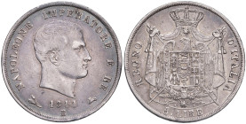Napoleone (1805-1814) Bologna - 5 Lire 1811 puntali aguzzi, bordo incuso - Gig. 108 AG (g 24,83) R
qBB/BB