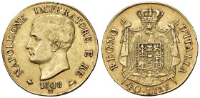 Napoleone (1804-1814) Milano - 40 Lire 1808 apostrofo curvo - Gig. 72bis AU (g 12,82) Depositi
qBB