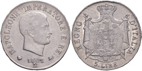 Napoleone (1805-1814) Milano - 5 Lire 1808 puntali aguzzi, bordo in rilievo - Gig. 97 AG (g 24,88)
BB