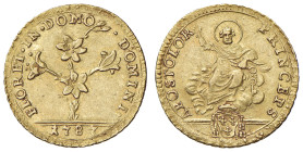 Pio VI (1774-1799) Mezza doppia 1787 - Nomisma 32 AU (g 2,71)
SPL