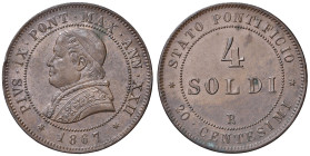 Pio IX (1846-1878) 4 Soldi 1867 A. XXII - Nomisma 895 CU (g 19,71) Macchietta al R/
SPL
