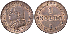 Pio IX (1846-1878) Soldo 1866 A. XXI Busto grande - Nomisma 903 CU (g 5,29) Conservazione eccezionale in rame rosso
FDC