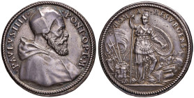 Paolo IV (1555-1559) Medaglie - Opus: Bonzagni - Modesti 479 - AG (g 14,01 - Ø 30mm) RR Fondi ritoccati al R/, lucidata, forse da montatura
qSPL