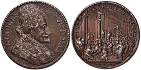 Innocenzo XI (1676-1689) Medaglia - AE (g 39,00 - Ø 35mm) Due lamine unite
MB