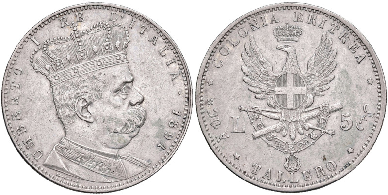 Umberto I (1878-1900) Eritrea - Tallero 1891 - Nomisma 1037 AG R
BB