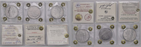 Repubblica italiana - 100 Lire 1965, 1966, 1967 - AC Lotto di tre monete: 1965 sigillato qFDC da Numismatica Subalpina, 1966 sigillato FDC da La Numis...