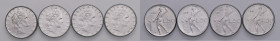 REPUBBLICA ITALIANA Lotto di quattro monete da 50 lire come da foto. Da esaminare, non si accettano resi
SPL/qFDC