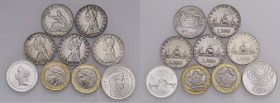 REPUBBLICA ITALIANA (1946-) Lotto di nove monete come da foto. Da esaminare, non si accettano resi
FDC