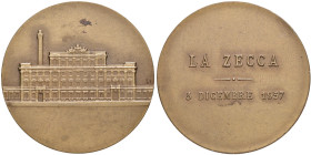 REPUBBLICA ITALIANA La Zecca - Medaglia 1957 - Opus: non indicato AE (g 39,53 - Ø 45 mm) Modesta macchia
BB