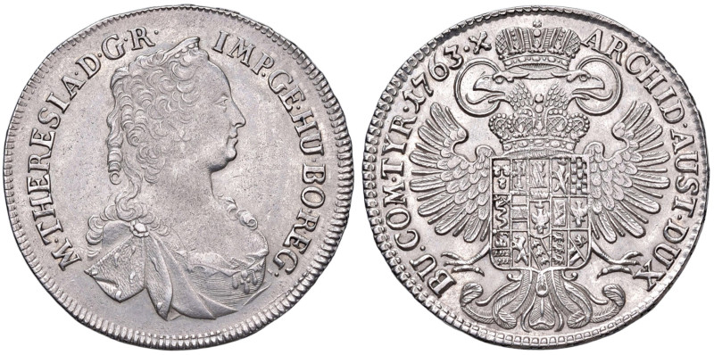 AUSTRIA Maria Teresa (1740-1780) Mezzo tallero 1763 - KM 1821 AG (g 13,99) Colpe...