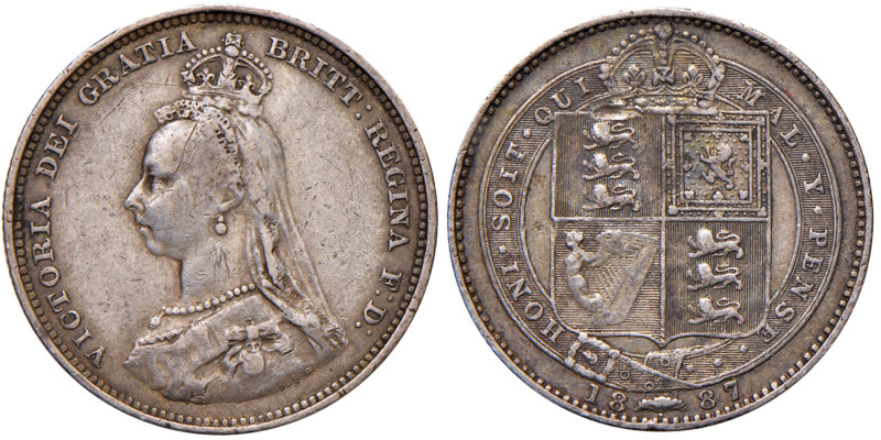 INGHILTERRA Vittoria (1837-1901) Shilling 1887 - KM 774 AG (g 5,61)
qBB