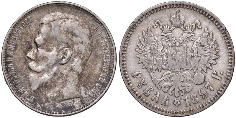 RUSSIA Nicola II (1894-1917) Rublo 1897 ** - KM Y59.1 AG (g 19,87)
MB+/qBB