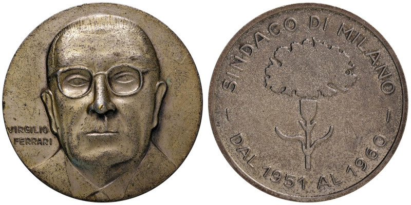 MILANO Medaglia Virgilio Ferrari sindaco di Milano 1951-1960 - MA (g 46,84 - Ø 4...